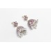 Jhumka Earrings Silver 925 Sterling Dangle Drop Pink Zircon Marcasite Stone A927